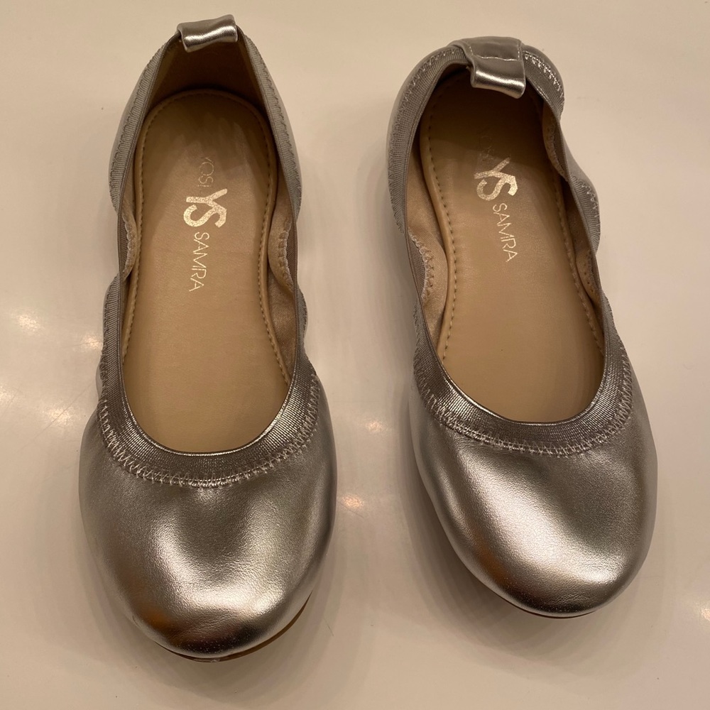 Yosi Samra Girls Metallic Ballet Flat size 2